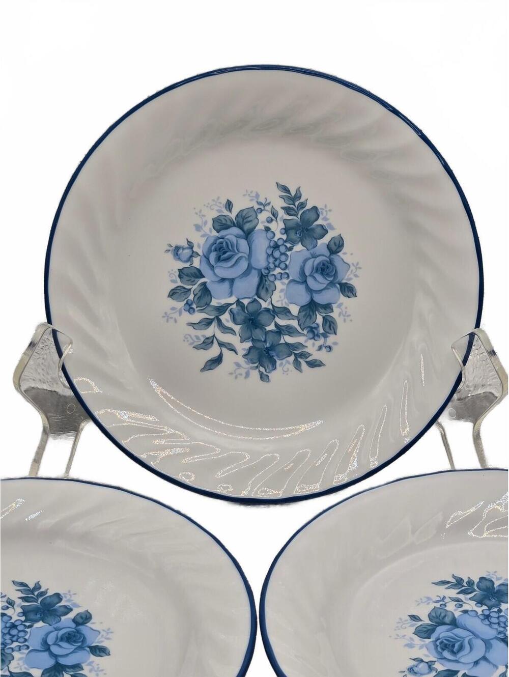 Corelle Blue Velvet Rose Floral bread plates Plates Set of 2